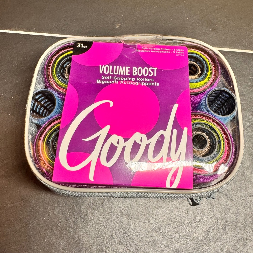 NWT Goody Volume Boost Self-Gripping Hair Rollers 31ct 5 Sizes Multi-Color‎ Set
